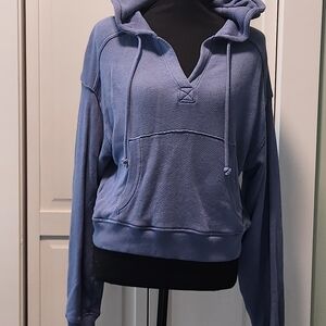 American Eagle Outfitters Light Blue Hoodie Sweatshirt